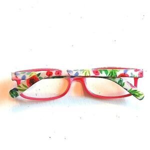 +1.75 Women Reader Magnifier Reading Glasses CORAL PINK Roses TREND Glasses